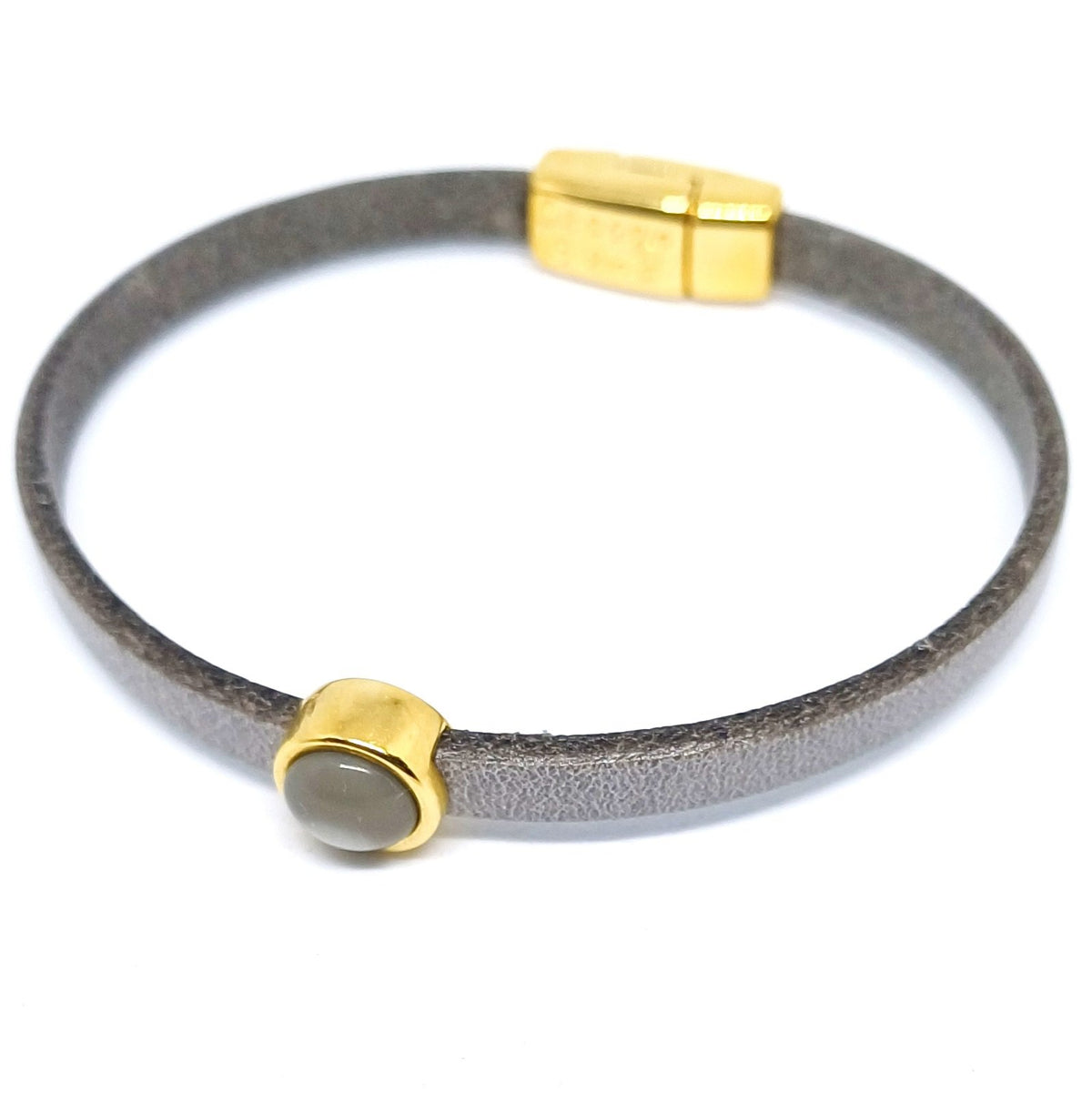 Timeless leren armband 24K verguld grijstinten