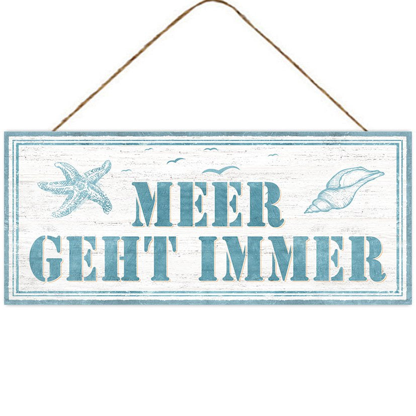 Bordje 'Meer geht' 30x13cm blauw