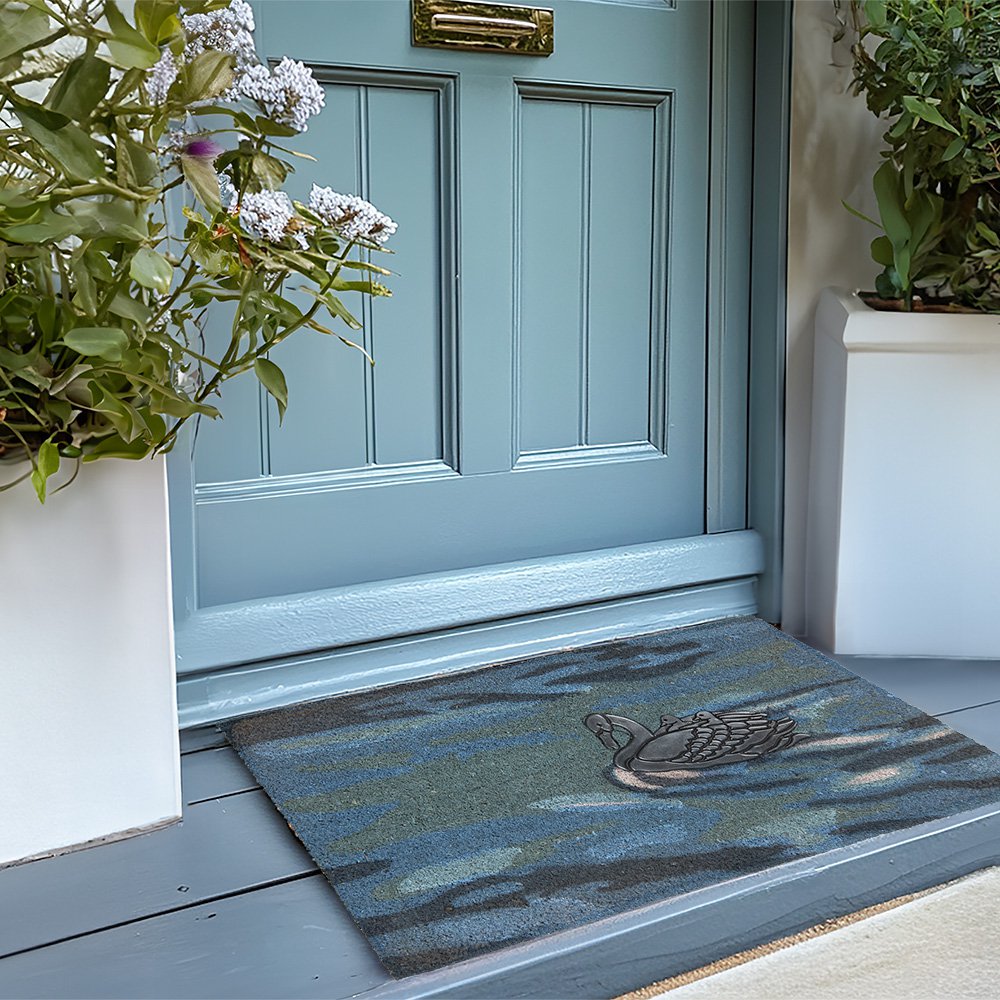 Deurmat 75x45 cm Blauw Kokos Eend Kokosmat