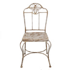Tuinstoel 47x47x91 cm Wit Bruin Metaal