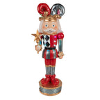 Beeld Harlekijn 38 cm Rood Blauw Kunststof Kerstdecoratie