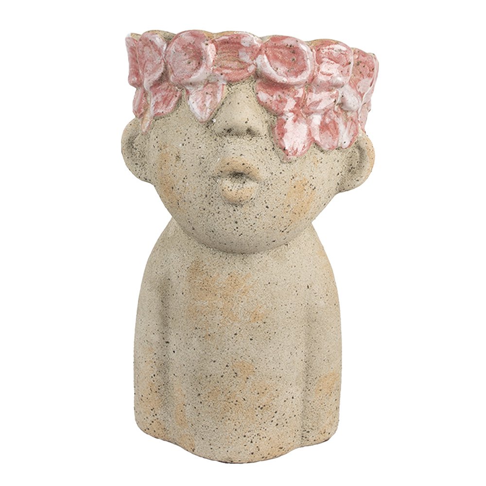 Bloempot 16x15x25 cm Beige Terracotta