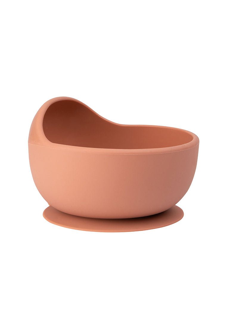 Siliconen Kom + Lepel/Vork - Amber Brown