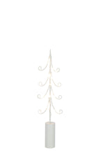 J-Line decoratie Boom - ijzer - wit - M - LED lichtjes