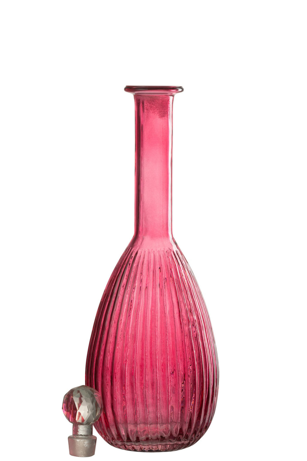 J-Line karaf Strepen - glas - rood