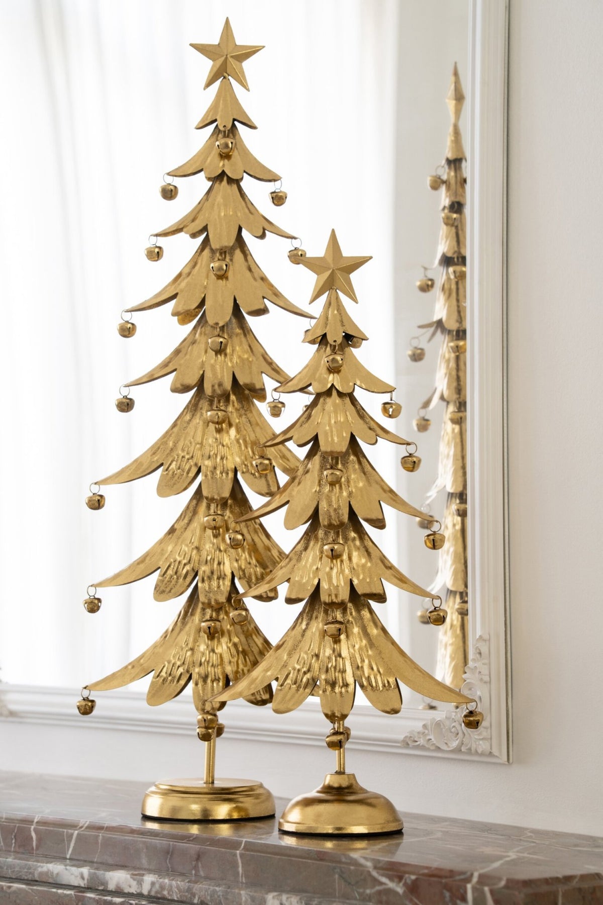 J-Line Kerstboom - ijzer - goud - large