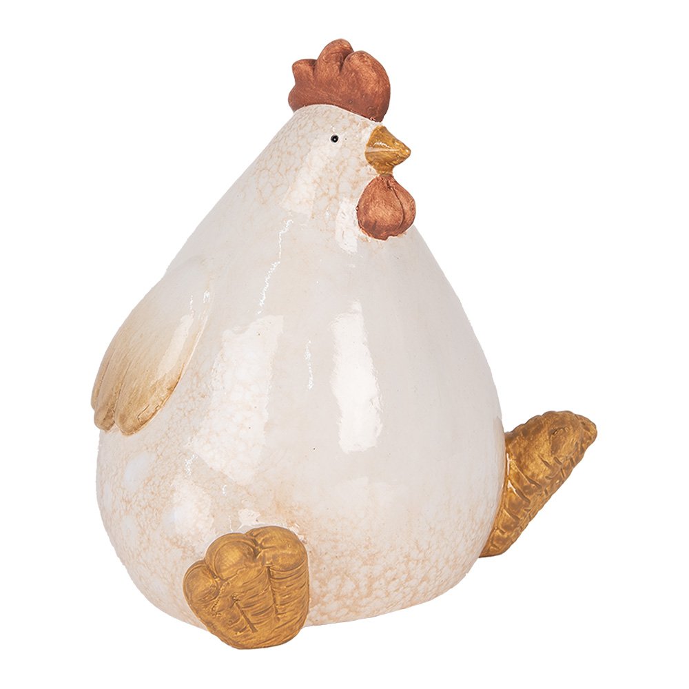 Decoratie Beeld Kip 18x14x17 cm Beige Keramiek