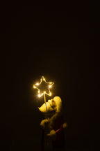 J-Line Kerstman Led Ster Resin Wit/Rood Small