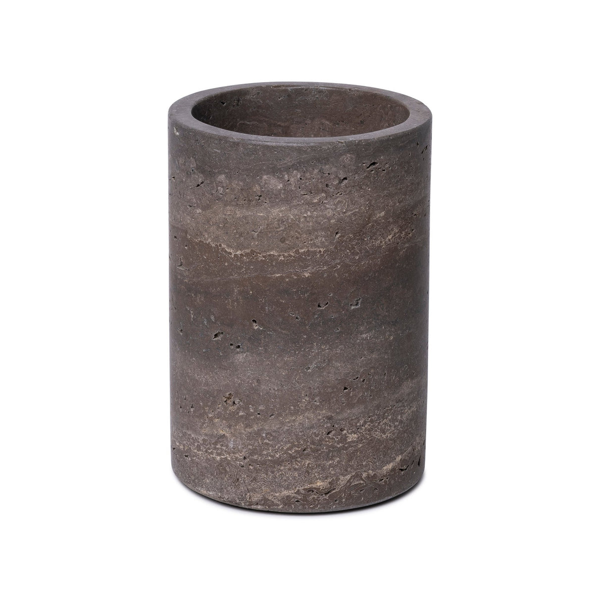 Titanium travertine vaas/wijnkoeler Ø12x18cm