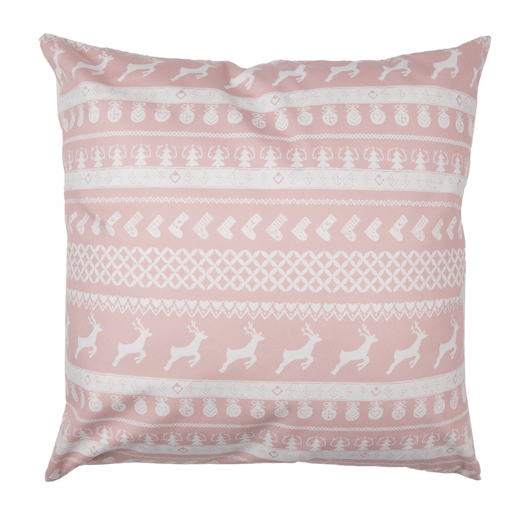 Kussenhoes 45x45 cm Roze Wit Polyester Sierkussenhoes