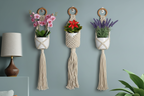 Katoenen decoratieve plantenpothouder - Pakket van 3
