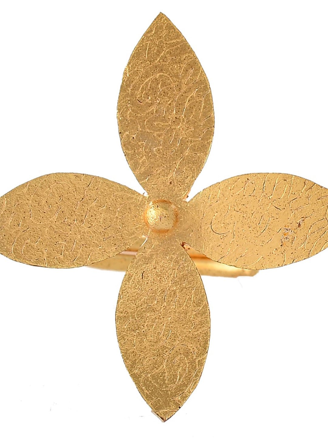Verstelbare bloemenring – sieraden – vergulde afwerking – diameter 2 cm