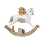 Beeld Hobbelpaard 15 cm Wit Kunststof Kerstdecoratie