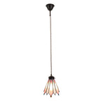 Hanglamp Tiffany Ø 18x90 cm Roze Glas Hanglamp Eettafel