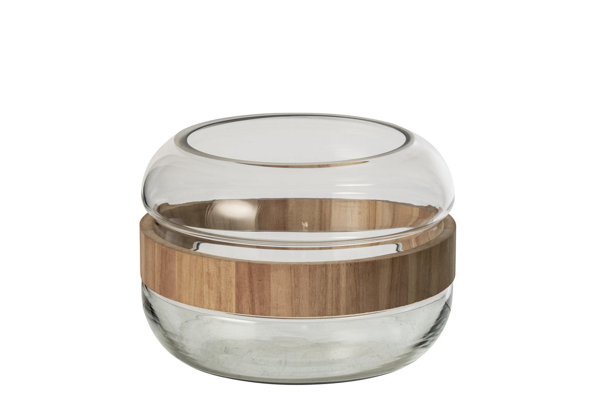 J-Line Cirkelvaas - glas - naturel/transparant