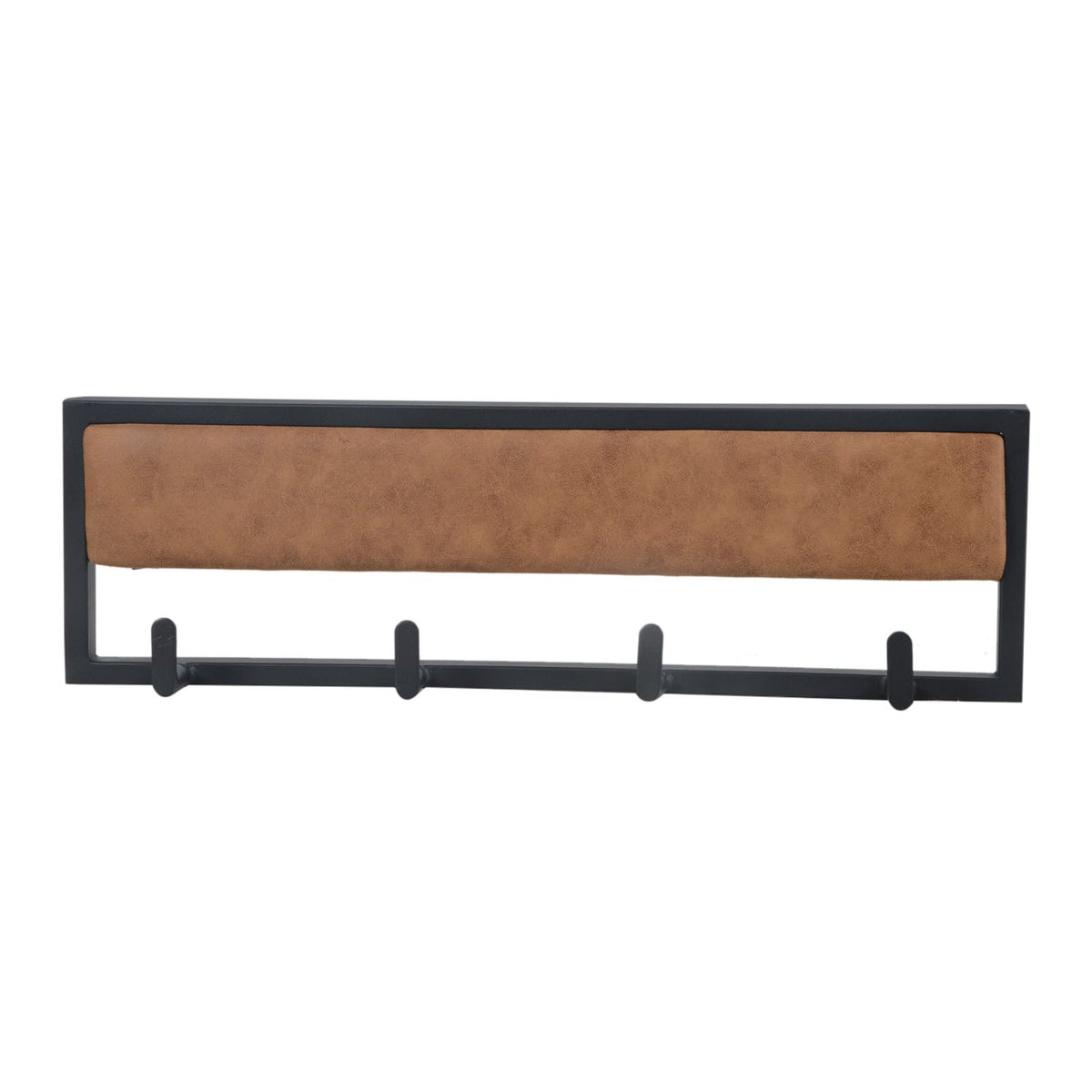 Wandjas coaty metaal met fluweel of leerlook - Cognac, 80cm