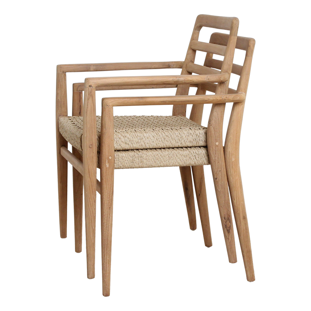 Verano teakhouten tuinstoel met armleuning - FSC-gerecycled hout