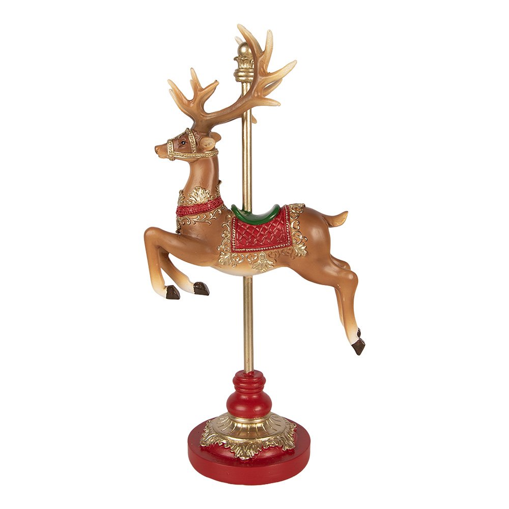 Kerstdecoratie Beeld Hert 18x10x35 cm Bruin Kunststof