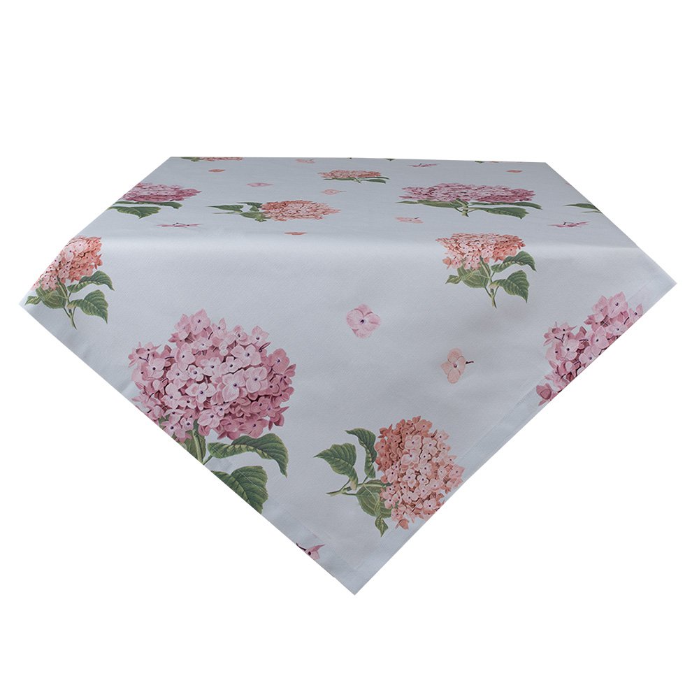 Tafelkleed 100x100 cm Blauw Roze Katoen Hortensia