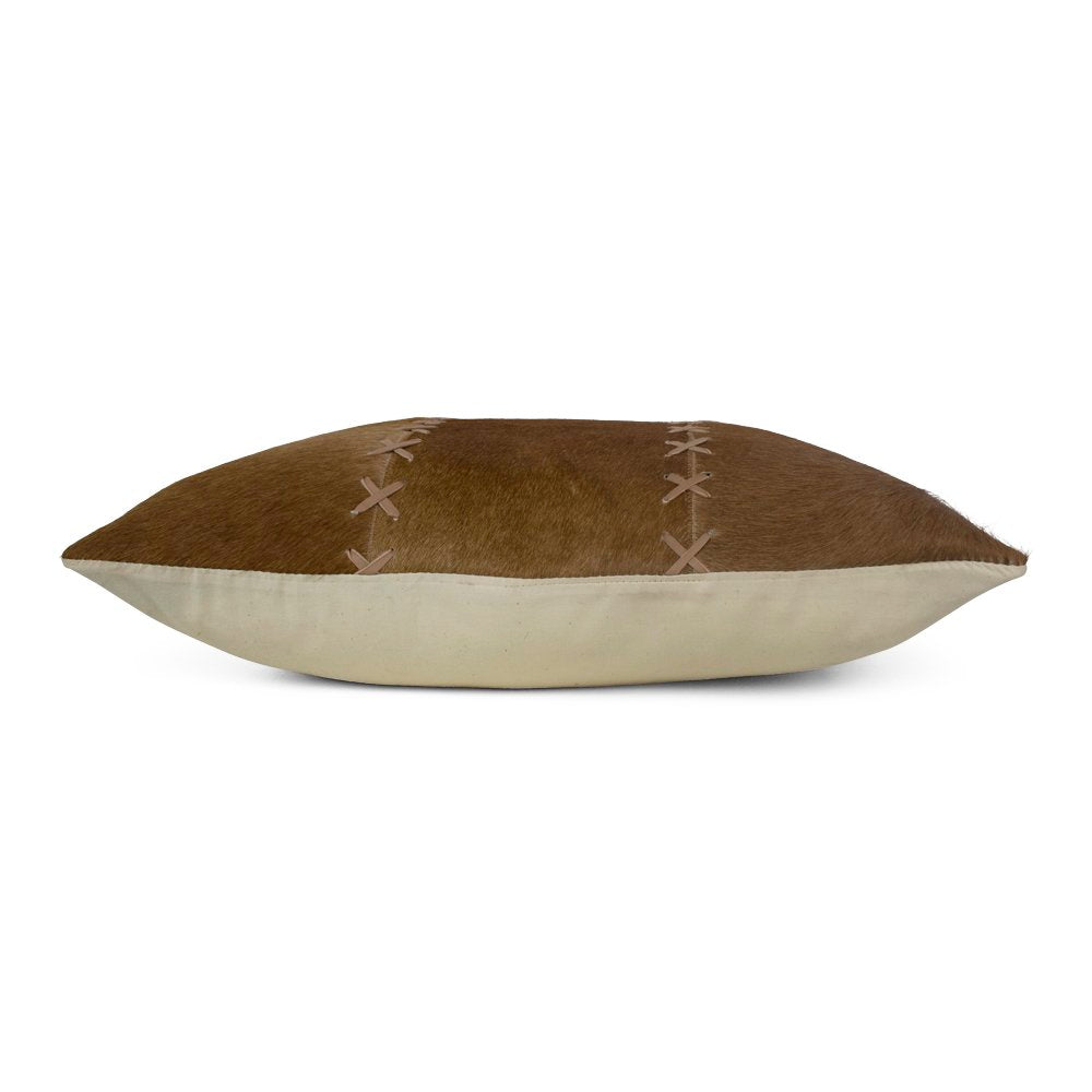 Half kussen dekensteek koe bruin/wit 35x45cm