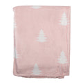 Plaid 130x170 cm Roze Wit Polyester Kerstbomen Deken