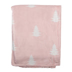 Plaid 130x170 cm Roze Wit Polyester Kerstbomen Deken