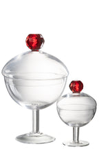 J-Line voorraadpot Diamant - kristalglas - roze/transparant - large