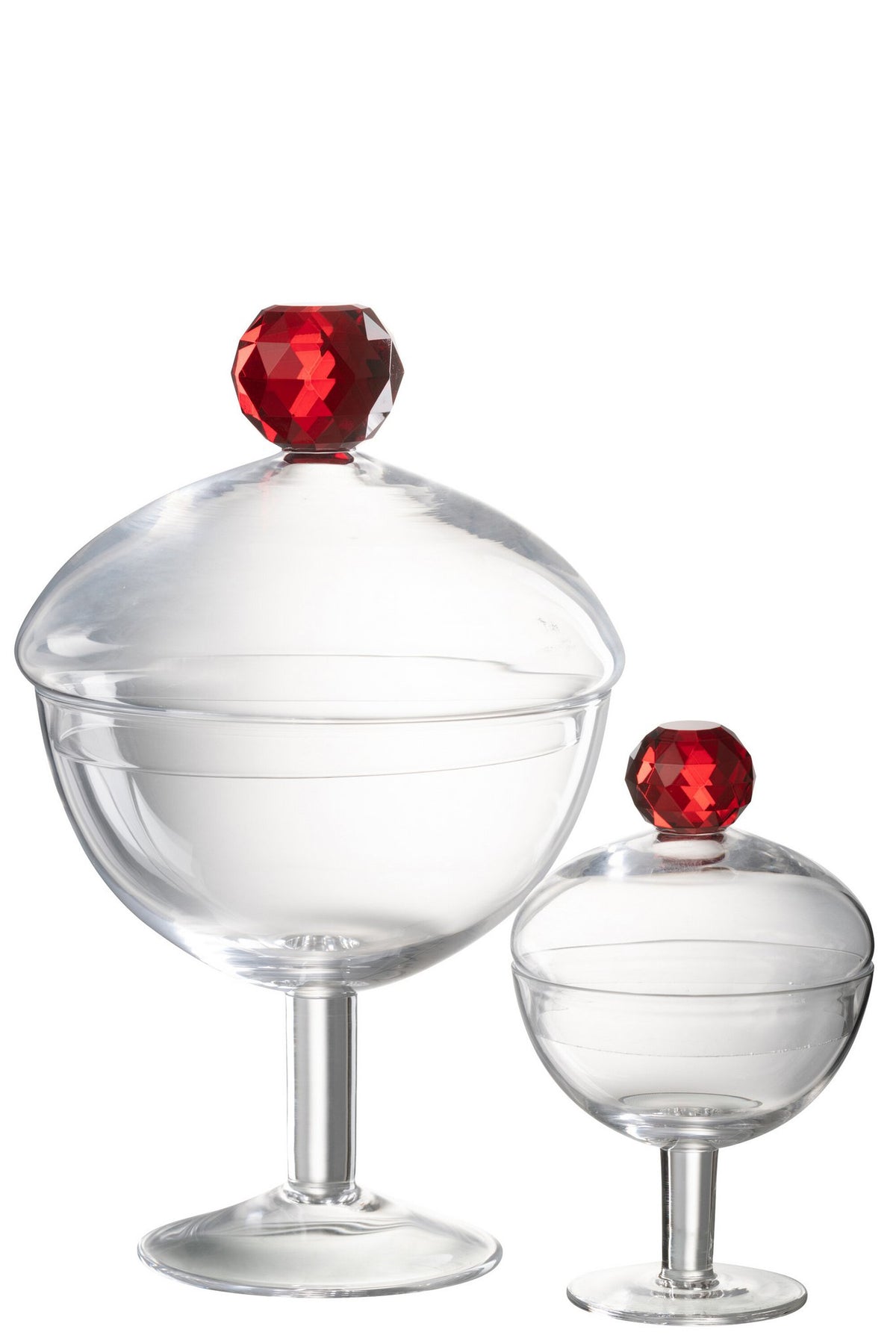 J-Line voorraadpot Diamant - kristalglas - roze/transparant - large