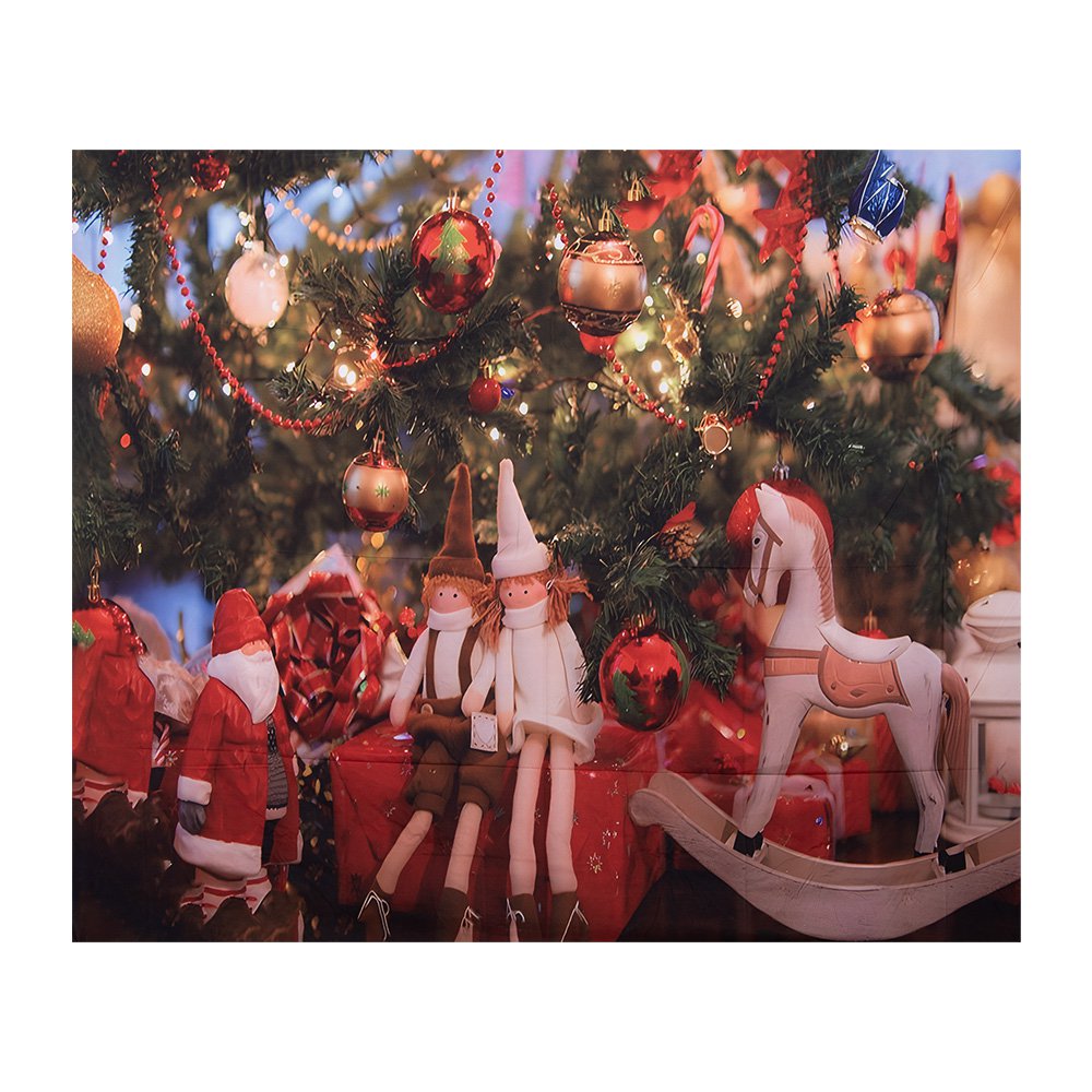 Kerst Achtergronddoek 180x210 cm Rood Textiel Kerstboom