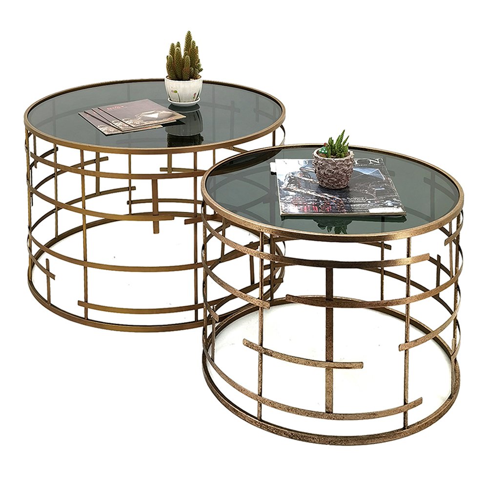 Bijzettafel (set van 2) Ø 75x50 / Ø 60x46 cm