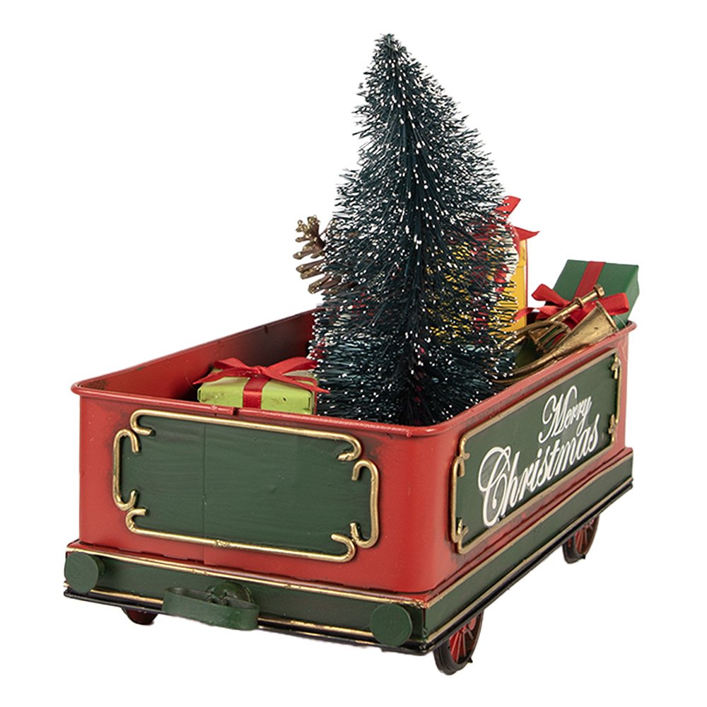 Kerstdecoratie Beeld Trein 31x15x25 cm Rood Metaal
