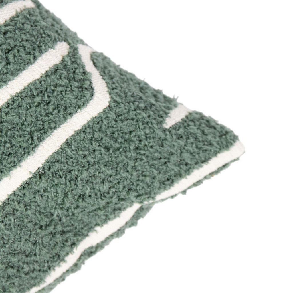 Roy chenille jaquard kussen thijm groen 45x45cm