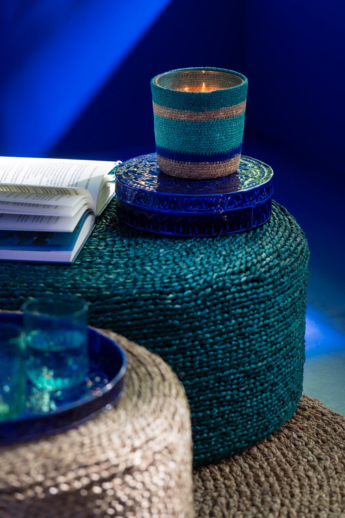 J-Line Set Van Twee Dozen Nag Metaal Blauw