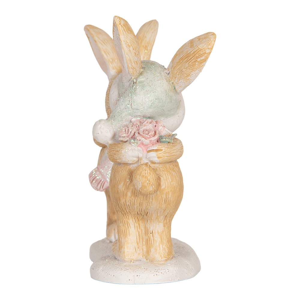Decoratie Beeld Konijn 10x5x10 cm Bruin Kunststof