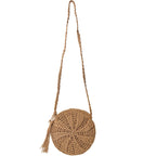 Handtas Dames Ø 22 cm Beige Papierstro Tas