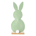 Stoffen haas op voet 12x4x30cm groen