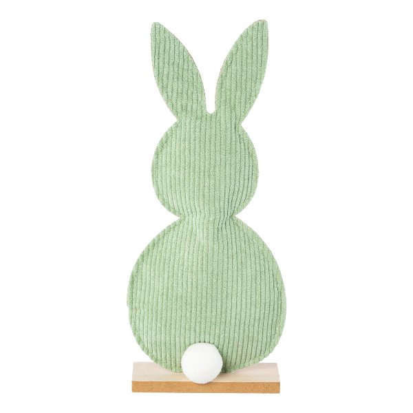 Stoffen haas op voet 12x4x30cm groen