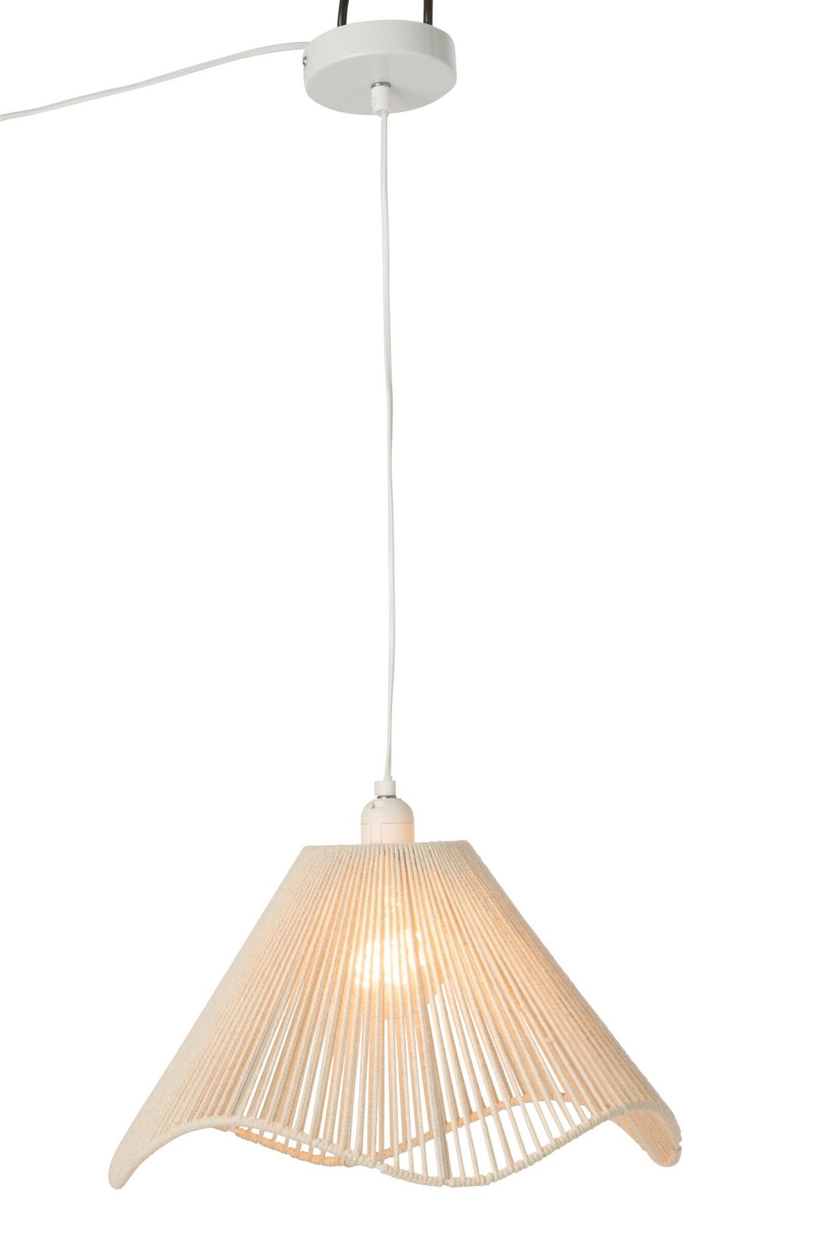 J-Line hanglamp Touw - vlas - greige - small