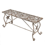TuinBank 105x35x44 cm Wit Bruin Metaal