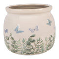 Bloempot Beige Keramiek Vlinders