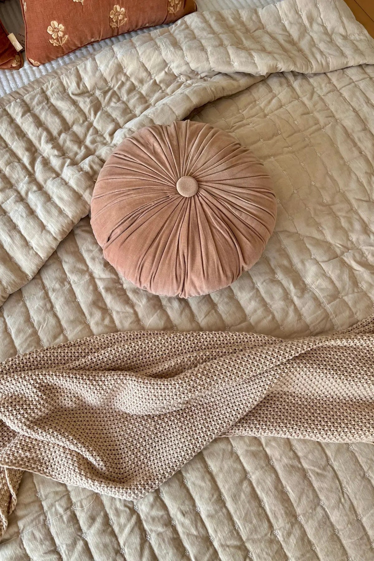 Gooi deken | Beige mos gebreide plaid van Sanctuary Living