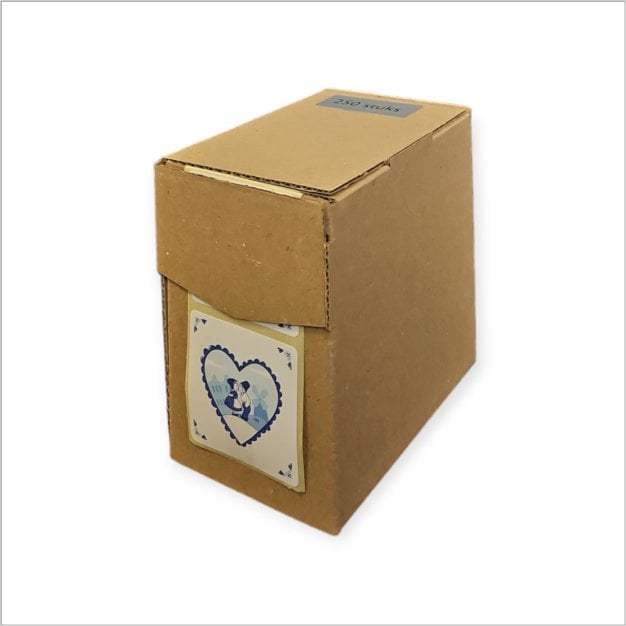 Wensetiket - delfts blauw – hart – 250 stuks