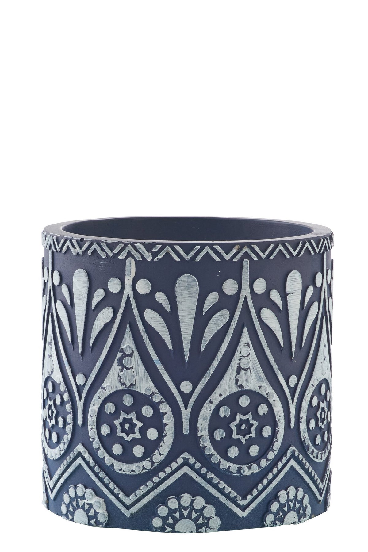 J-Line kaars - Citronella - keramiek - blauw/wit - large