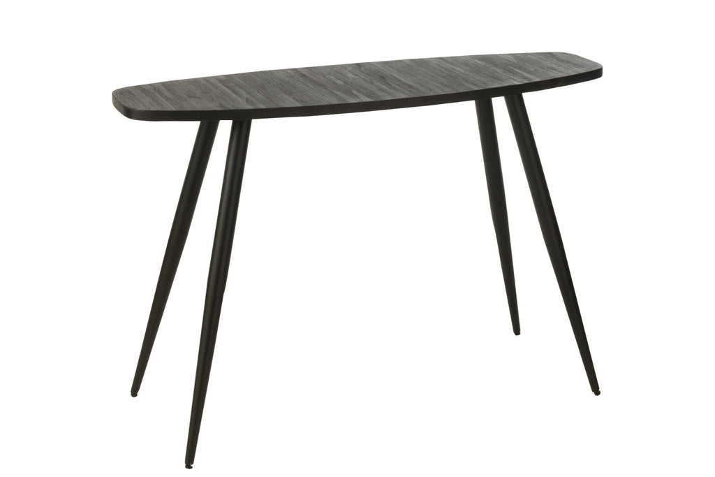 J-Line console Ovaal - hout - zwart
