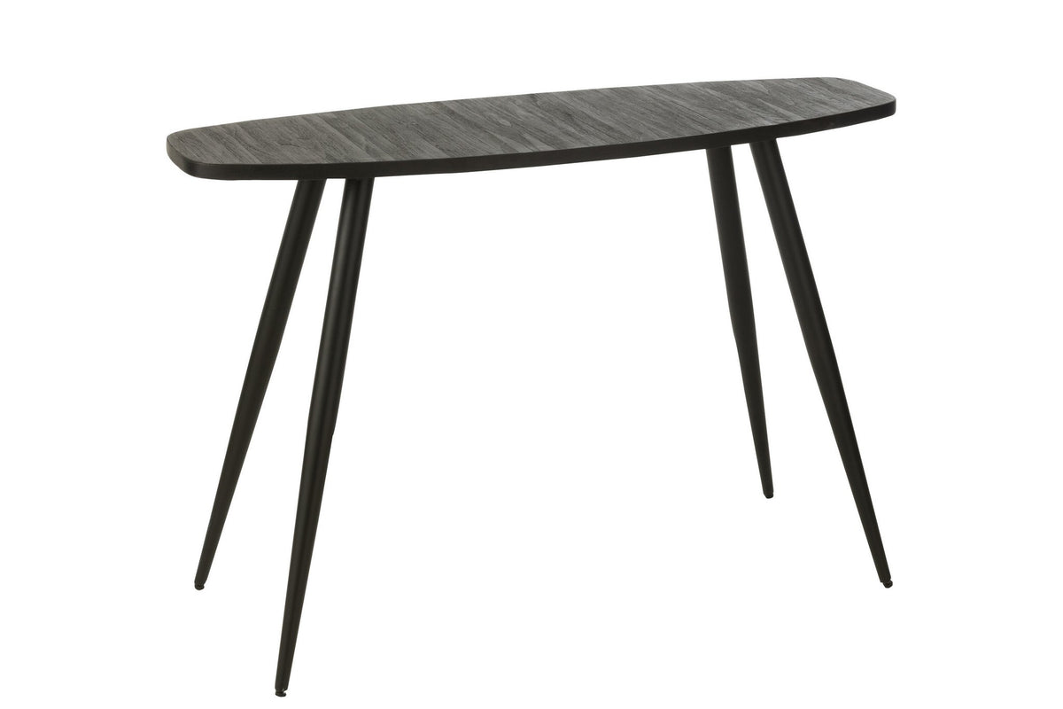 J-Line console Ovaal - hout - zwart
