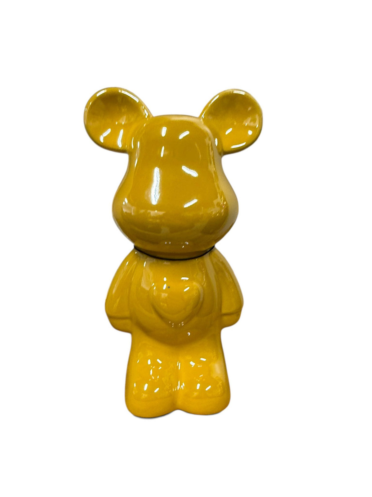 Keramieken beer 18cm geel