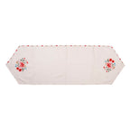 Tafelloper 50x160 cm Beige Katoen Rozen Tafelkleed