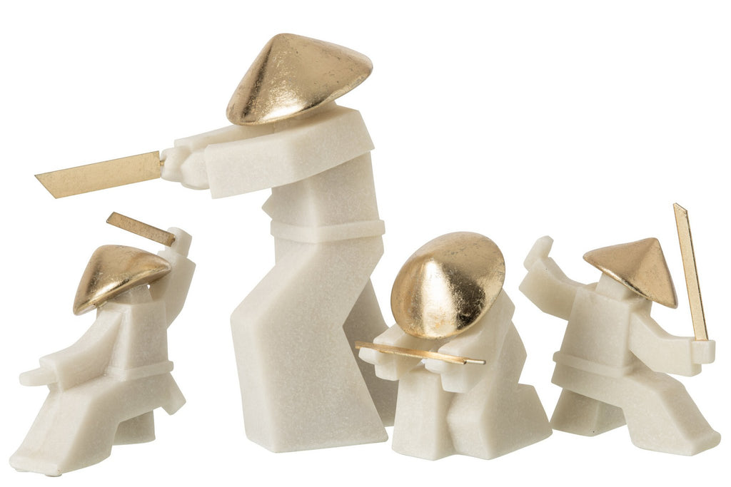 J-Line Martialartsfiguur - hars - wit/goud