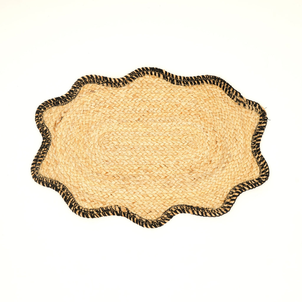 Houtskooljute placemat – geschulpte rand – decor voor tafeldecoratie