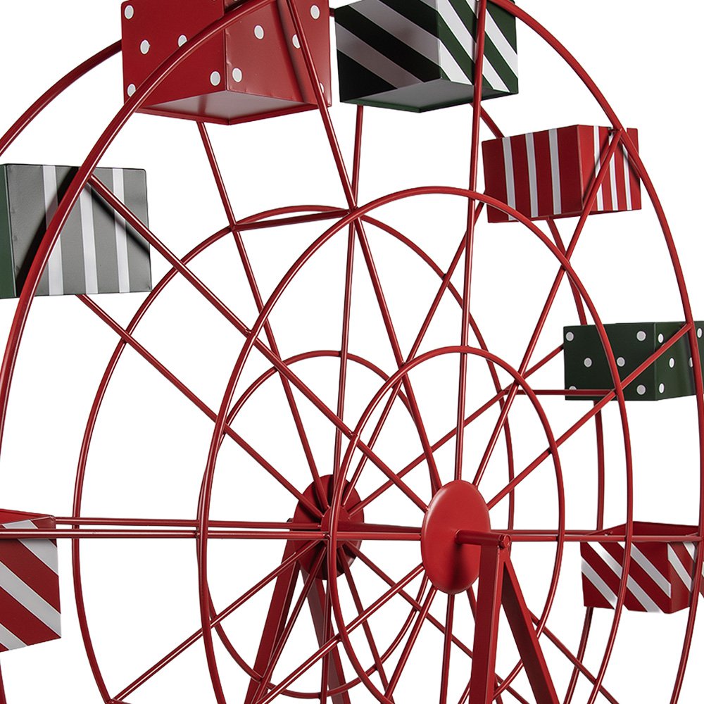 Kerstdecoratie Reuzenrad 167x59x170 cm Rood Metaal